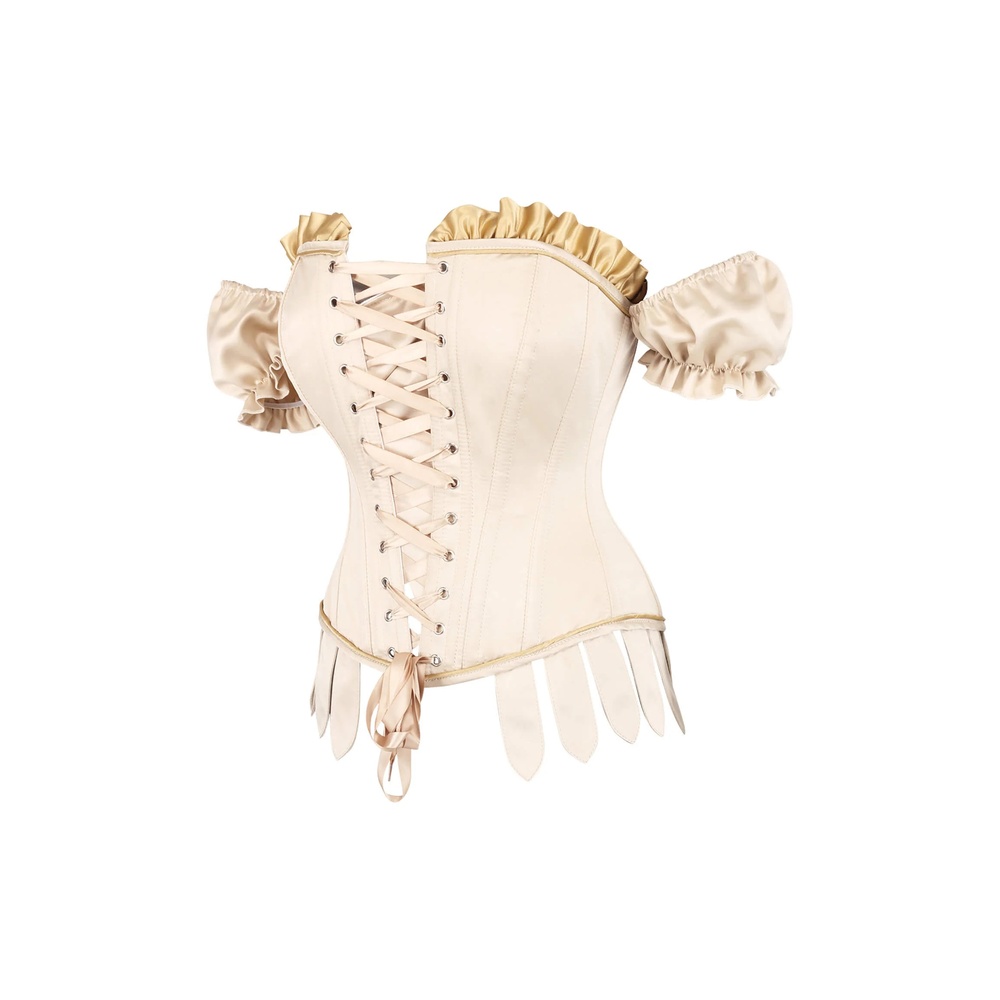 Attitude Corsets - Robynn Monarch Rococo Overbust korset - Ivoorkleurig